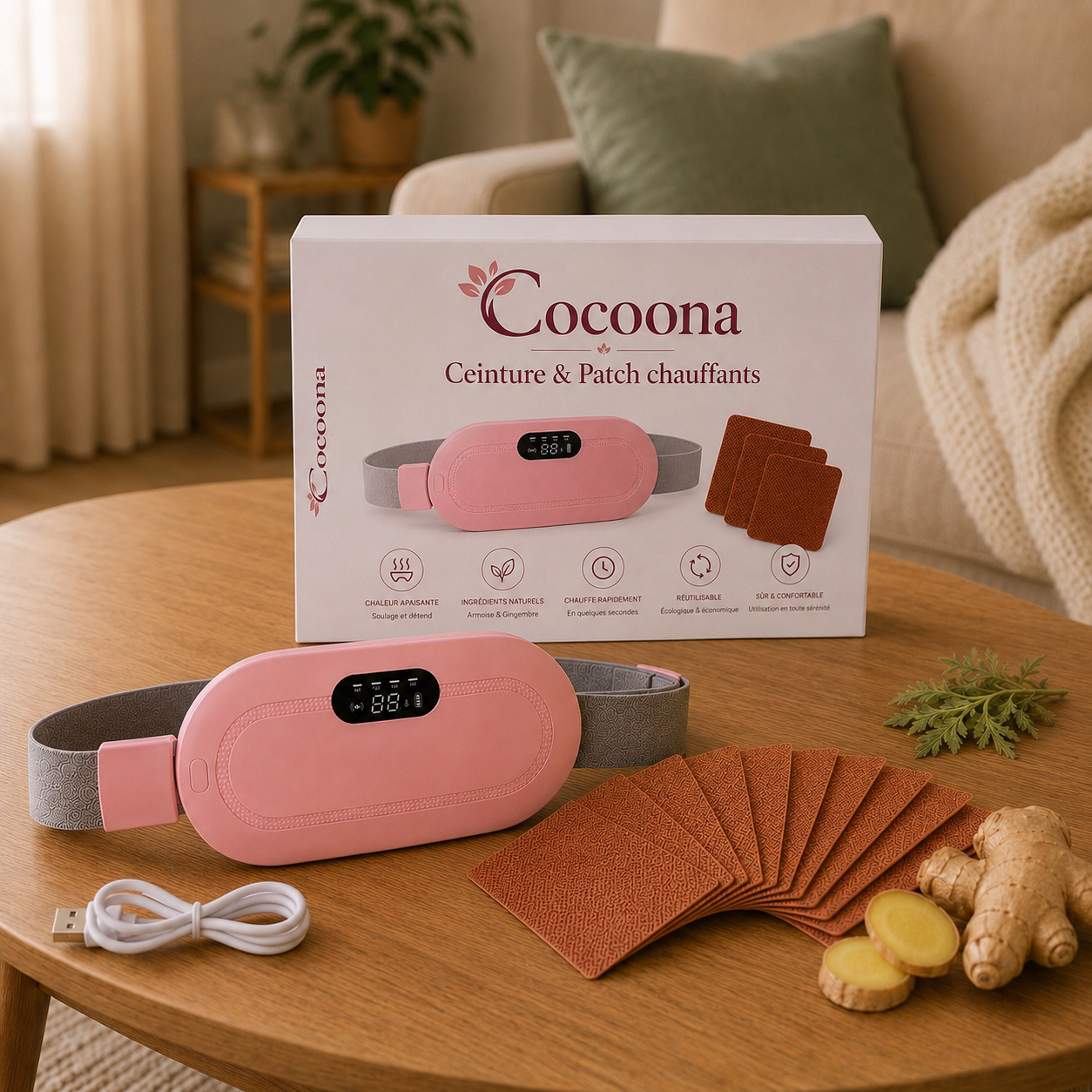 Cocoona Heat - Pack : Ceinture & Patch Chauffants